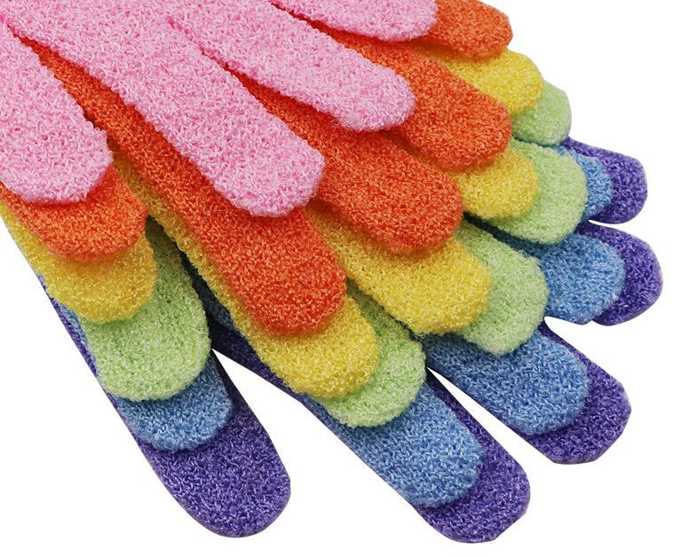 Exfolierande badhandske kroppskrubber handskar nylon duschhandskar-kropp spa massage död hudcellborttagare Sn309