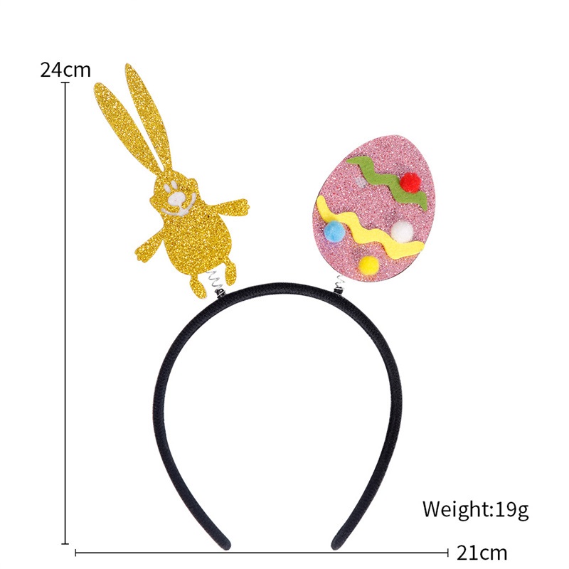 Fasce capelli pasquali Carrort Bunny Egg a forma di pollo carino arcobaleno uova fascia capelli la decorazione di ragazze donne festa di Pasqua