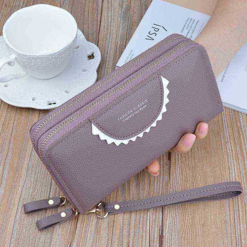 HBP Nouveau portefeuille à double fermeture éclair Sac à poignée longue pour femme Grande capacité Portefeuille double couche Mode Téléphone portable de la mère Ba216U