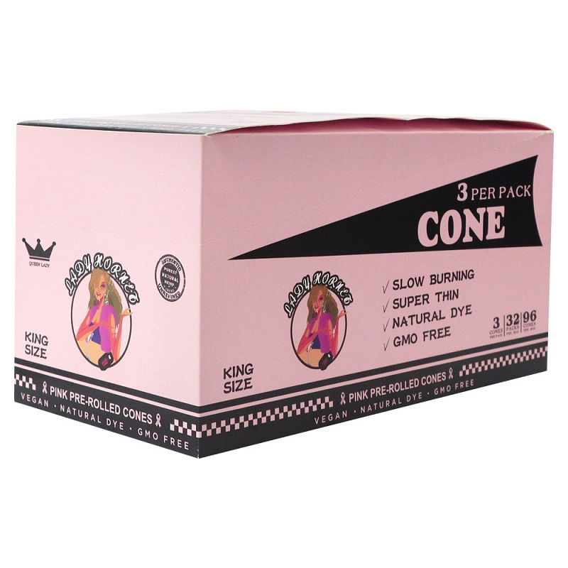 Accessori fumatori Cartine in rotolo 110mm Carta rosa LADY HORNET Tubo in corno conico finito Tubo cartine King Size tabacco