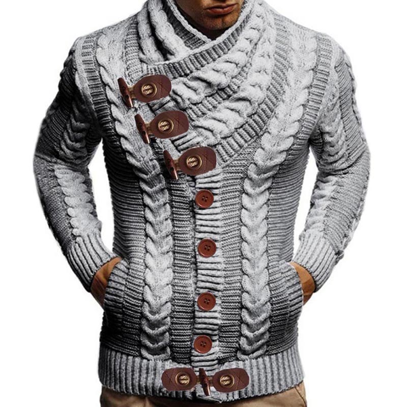 Designs Autumn Winter Turtleneck Sweater Men Casual Solid Knitted Cardigan Men FullSleeve Slim Mens Oversized Sweaters Coat me