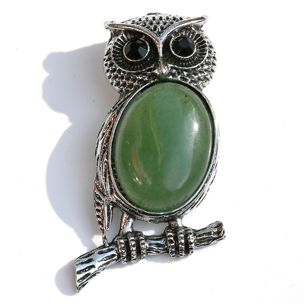 Oval Natural Stone Owl Posting Ornaments Crystal Minerals Reiki Healing Rose Quartz Regalos Decoraci￳n del hogar Collar Joyer￭a Hacer arte Craft
