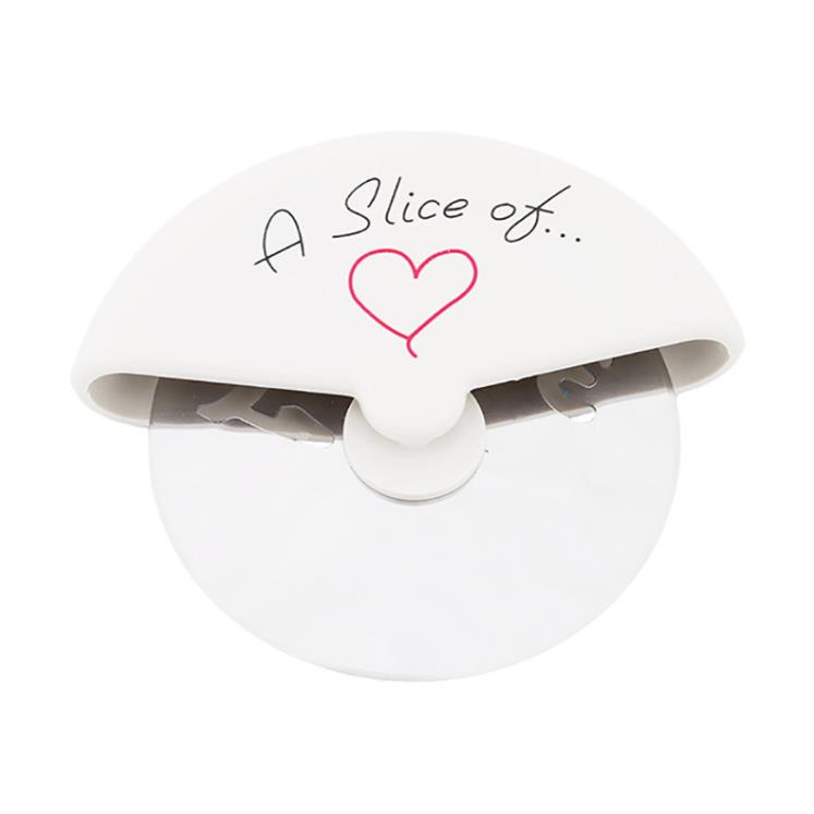 Konditoriverktyg en skiva kärlek rostfritt stål pizza cutter i miniatyr pizza box baby shower gåvor bröllop gynnar sn320