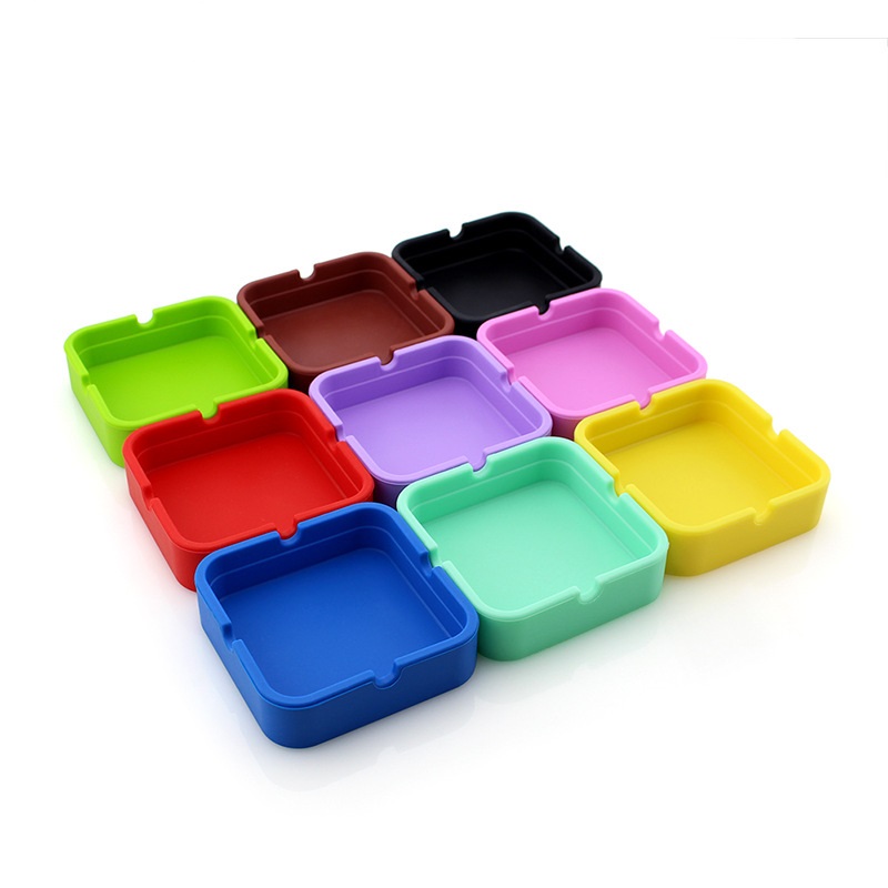 Silicone Ashtray Portable Shatterproof Square Ashtray Home Coffee Shop Bar Hotel Office Men Ashtrays