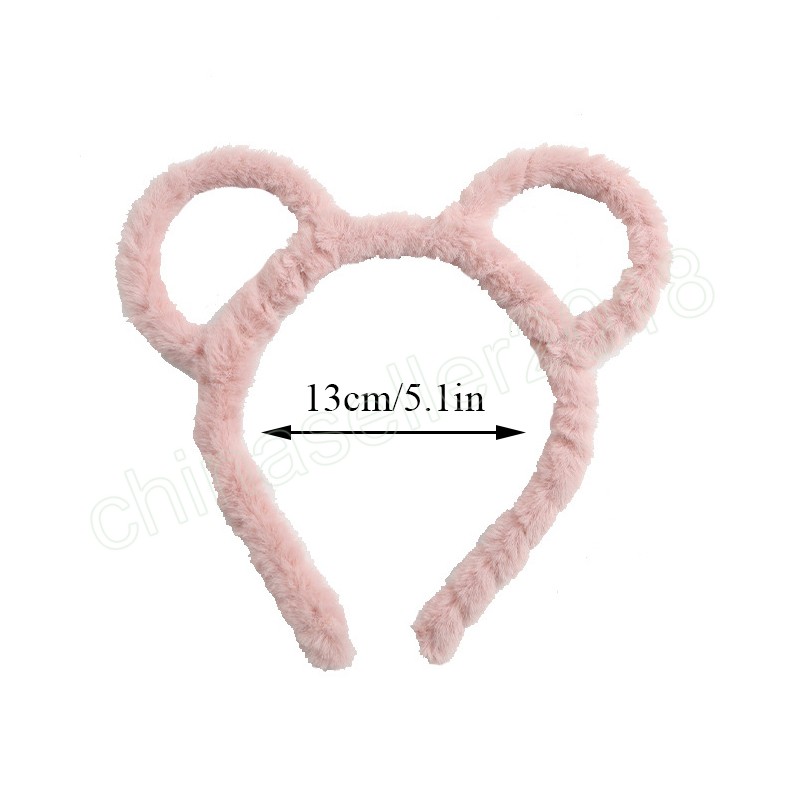 Doux mignon 3D ours en peluche lapin oreille bandeau chapeaux lavage maquillage bandeau fête d'anniversaire noël cheveux accessoires