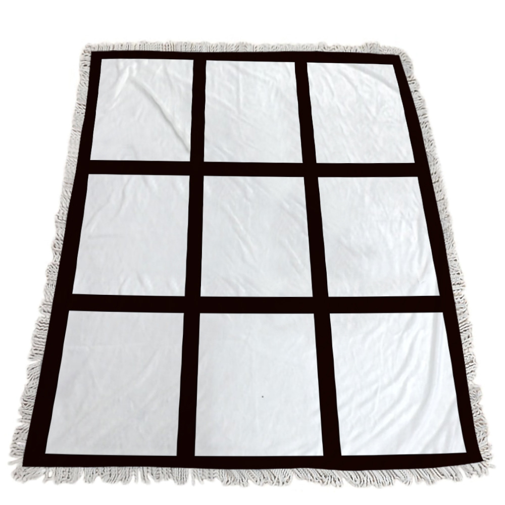 ABD depo süblimasyon pazen boş dokuz on beş yirmi ızgara battaniye ısı transfer baskısı ay aşk battaniyesi püskül DIY sıcak taşınabilir kapak battaniyeleri b5