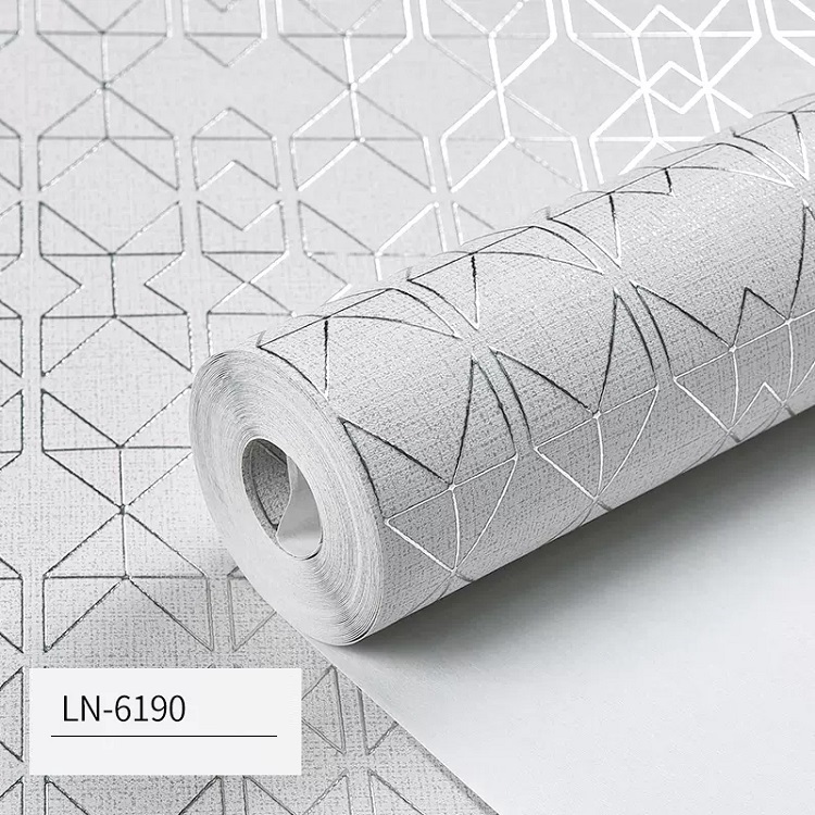 Fondos de pantalla Papel tapiz no tejido de fibra larga metálica de lujo para paredes rollo de papel de pared de Metal rayas geométricas