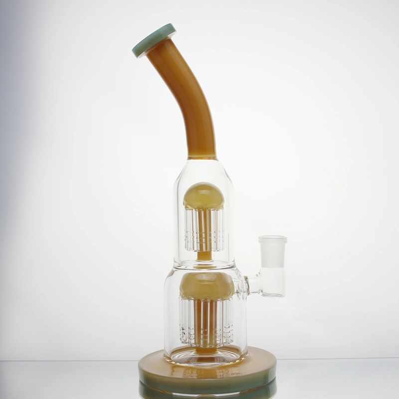 12-Zoll-Wasserbong aus braunem Glas, Doppelarm-Baum-Perc-Dab-Rig-Shisha mit weiblichem 14-mm-Gelenk