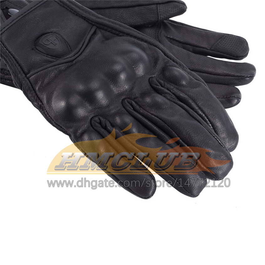 ST421 retro Pursuit Real Leather Motorcykelhandskar Touch Screen Män kvinnor Motocross Waterproof Electric Bike Gloves Moto Glove