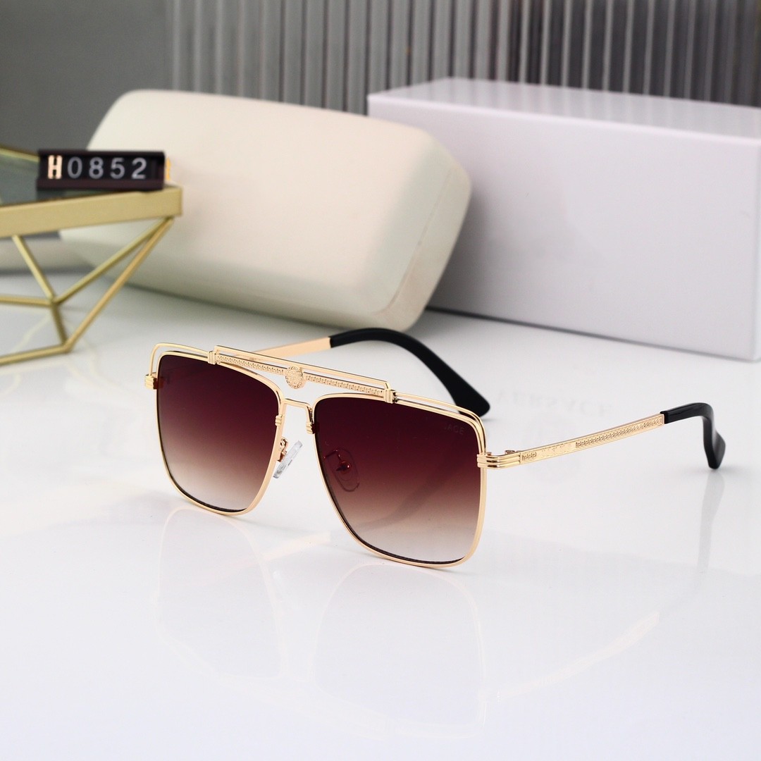 Designer Square Sunglasses for women Rivets Vintage Shades Driving Polarized Sunglass Male 0852 Metal Plank fashion sunglasse eyewear With case box