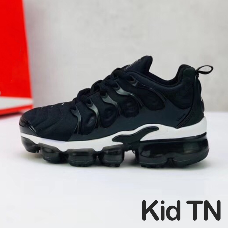 2023 Hot TN Plus Kids Shoes Boys Girls Running Shoes Yellow Sea Triple Black White Multicolor Voltage Purple Bumblebee Be True Trainers Sneakers Size 24-35