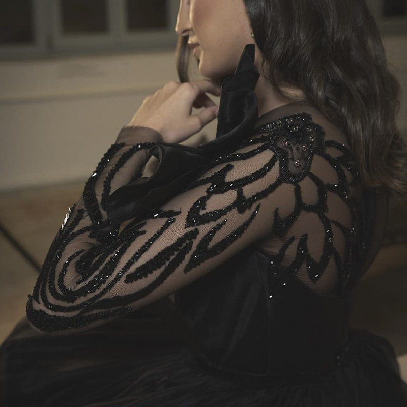 Saoedi -Arabië zwarte avondjurk Luxe Dubai feestjurken met lange mouwen Luxe Dubai Elegante vrouwen Formele prom -jurken