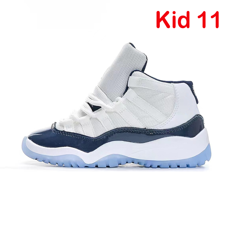 2023 Bred 11s Kids Basketball Shoes Cool Grey Gym Black White Spädbarn barn Småbarn Gamma Blue Concord Sneakers pojkar flickor Sneakers Space Jam 28-35 euro