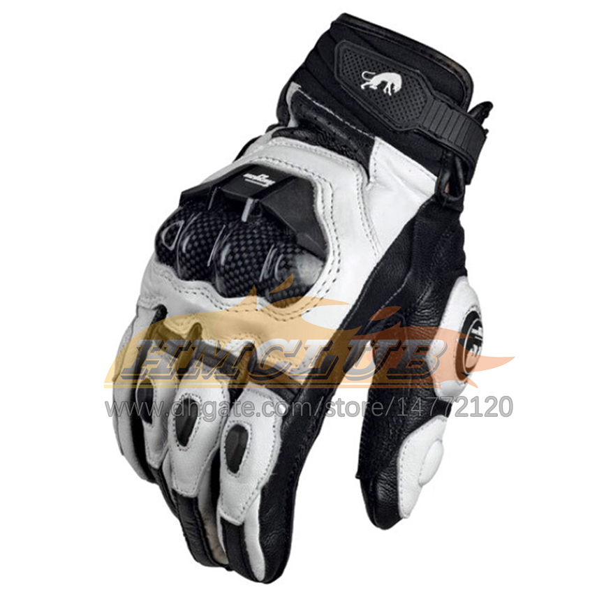 ST409 Vier Jahreszeiten Leder Motorrad Schwarz Weiß Handschuhe Leder Männer Moto Racing Handschuh Fahrrad Radfahren Motorrad Motocross Reiten