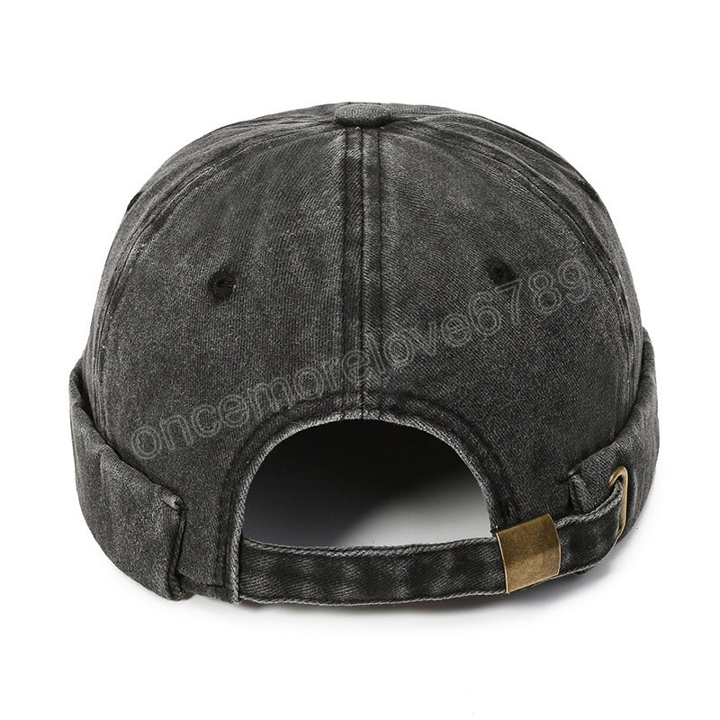 Vintage hommes coton sans bord Skullies casquette ronde couverture rue Portable Docker chapeaux polyvalent bonnet chapeau Hip Hop chapeaux