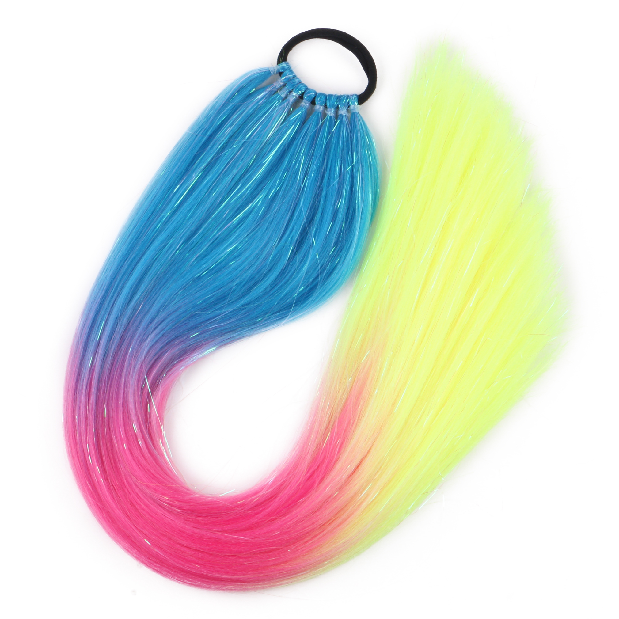 Synthetic Braids Hair Ponytail Mixed Metallic Tinsel Ombre Color 24Inch 100G Synthetic Braiding Haiir Extensions