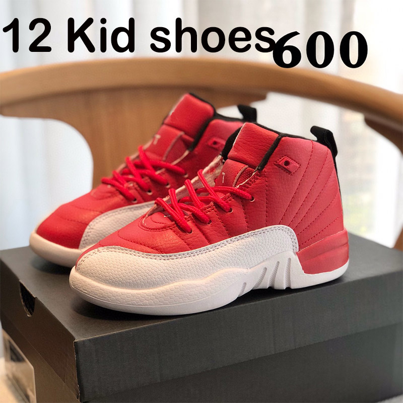2023 Kids Basketball Shoes jumpman 12s 12 Black Deadly Red Pink Gym Athletic Sneakers Kid shoe XII Toddler Children Sport Sneaker Leather Trainers EUR 26-35
