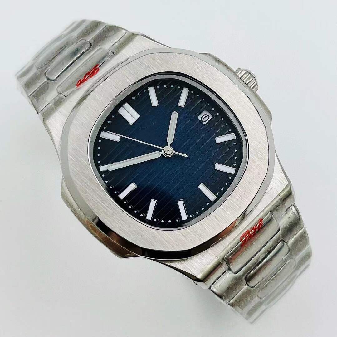 Business Men Mechanical Automatyczna data zegarek zegarek ze stali nierdzewnej Nautilus Nautilus Starszy geometryczne zegarki kwadratowe męskie kalendarz Wodoodporny 40 mm