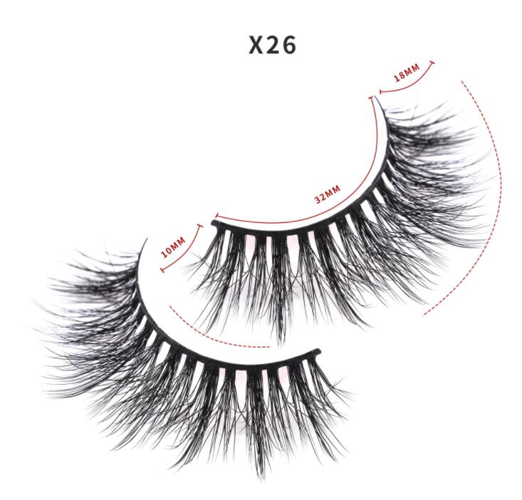 Naturliga ögonfransar Hela siden Eyelash Faux Mink 3D Syntetiska fransar Fiber Lash Vendors Box och Logo Service2422991