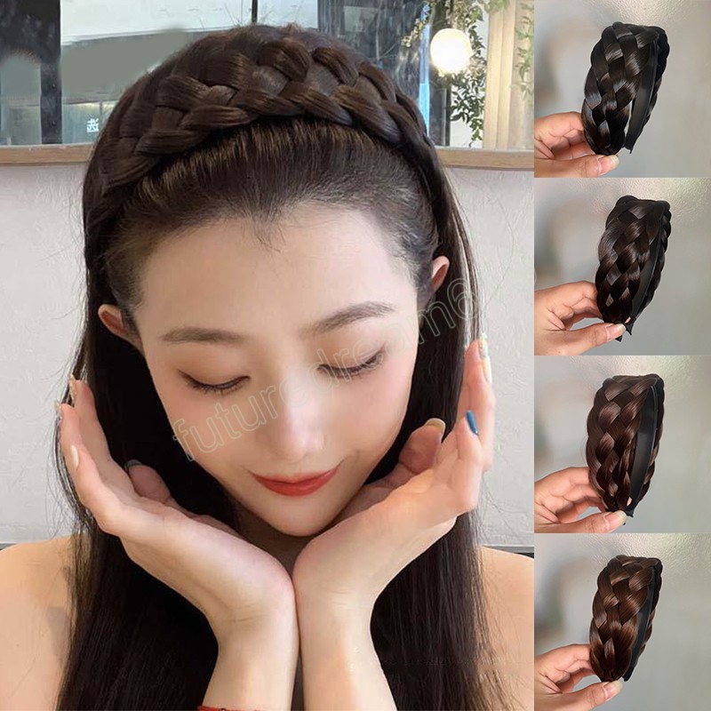 Twist Perücke Stirnbänder für Frauen breite Fishbone Zöpfe Haarbänder handgemachte Kopf Hoop Haar Styling Kopfbedeckungen Zubehör Geschenk