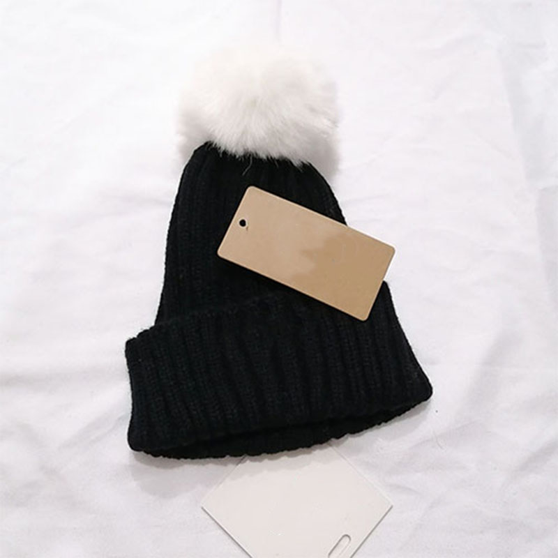Детская дизайнерская шляпа мальчики и девочки детские шляпы мода осень зима теплые вязание кролика повседневная сумка.