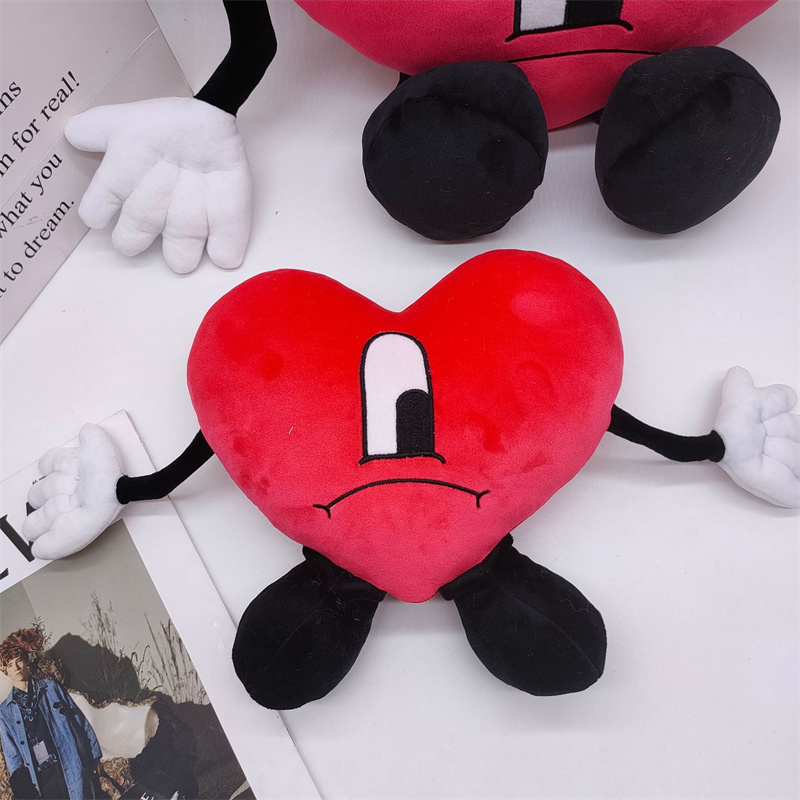 Bambole feste di San Valentino Coniglietto Peluche Ripiene Cuscini a forma di cuore farcito Carino Cuscino novità divano Camera da letto Decorazioni la casa Regali bambini