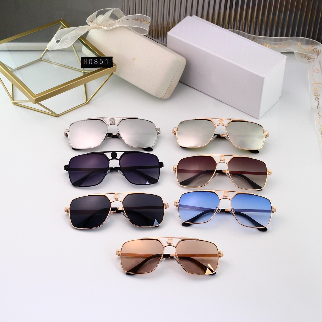 Designer Quadratische Sonnenbrille Männer Frauen Unisex Vintage Shades Fahren Polarisierte Sonnenbrille Männliche Sonnenbrille 0852 Mode Metall mit Box