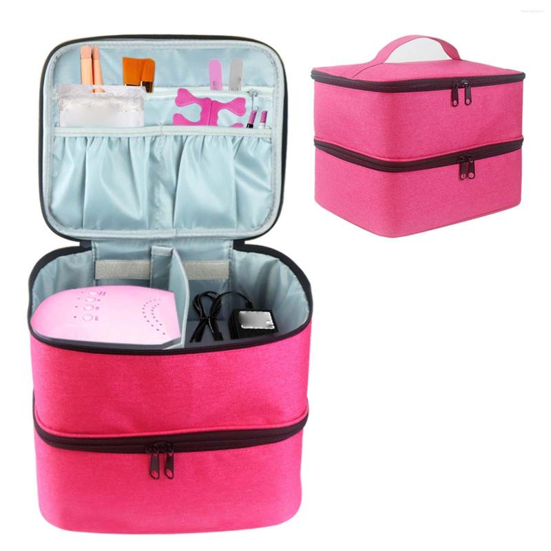 Storage Bags Nail Polish Bag With Adjustable Dividers Holds 30 Bottles Large Box Pockets Organizer For Perfume Varnish Travel254h