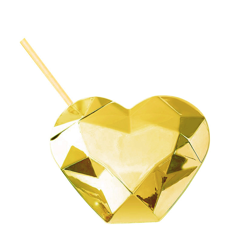 Gobelet en plastique en forme de cœur de 24 oz avec couvercle en matériau PP Articles de fête 520 Love Cup Gobelet en paille pour la Saint-Valentin Z11