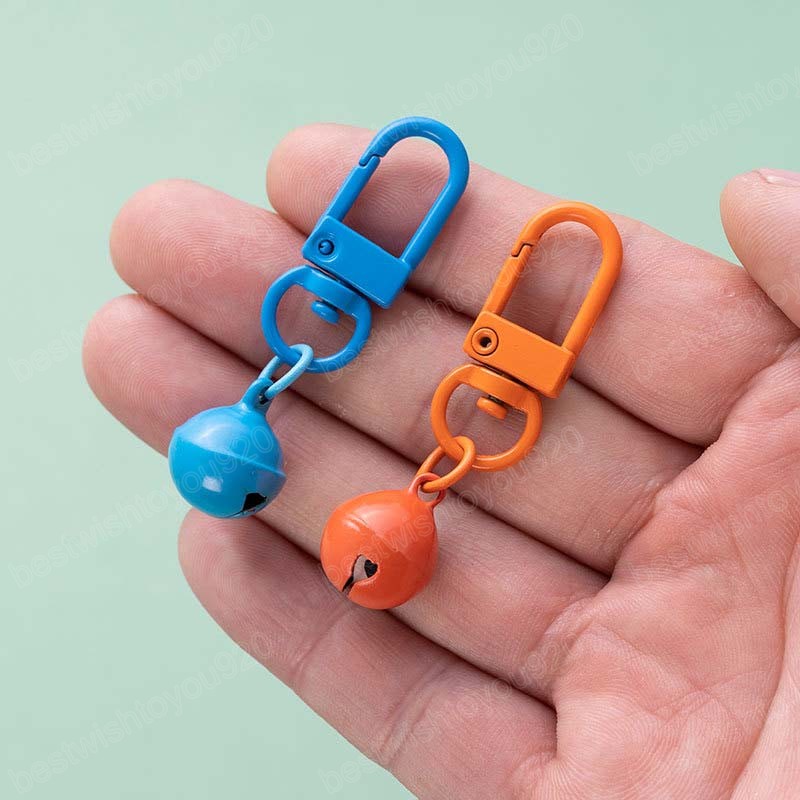 Cute Geometry Metal Keychain Pendant Girls Trinket Multicolor with Bells Couple Bag Cell Phone Accessories Headset Case Keyring