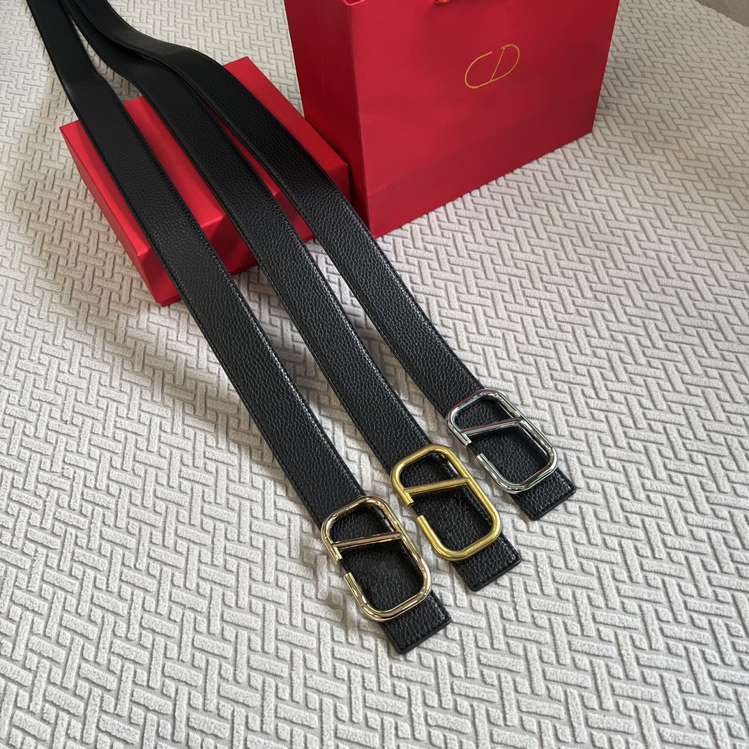 Luxury designer belt Lychee grain skin designers Belts Classic solid color Gold letter beltss for women Width 3.8 cm size 105-125 Casual good