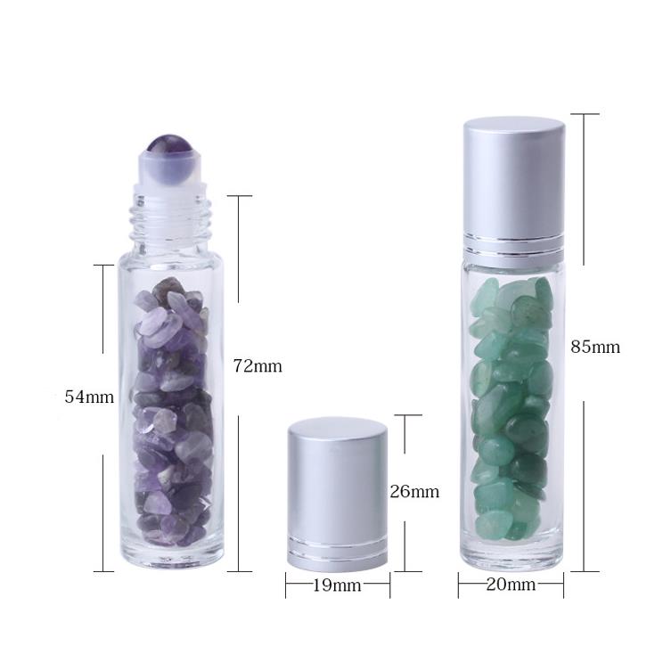 10 ml Natural Crystal Stone Essential Oil Bottles Portable Gemstone Transparent Roller Ball Bott Parfym Bottling SN338