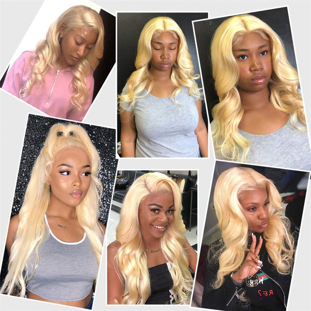 613 Blond brasiliansk rak mänskliga hårväv med full huvud LOT dubbla wefts remy hårförlängningar8718672