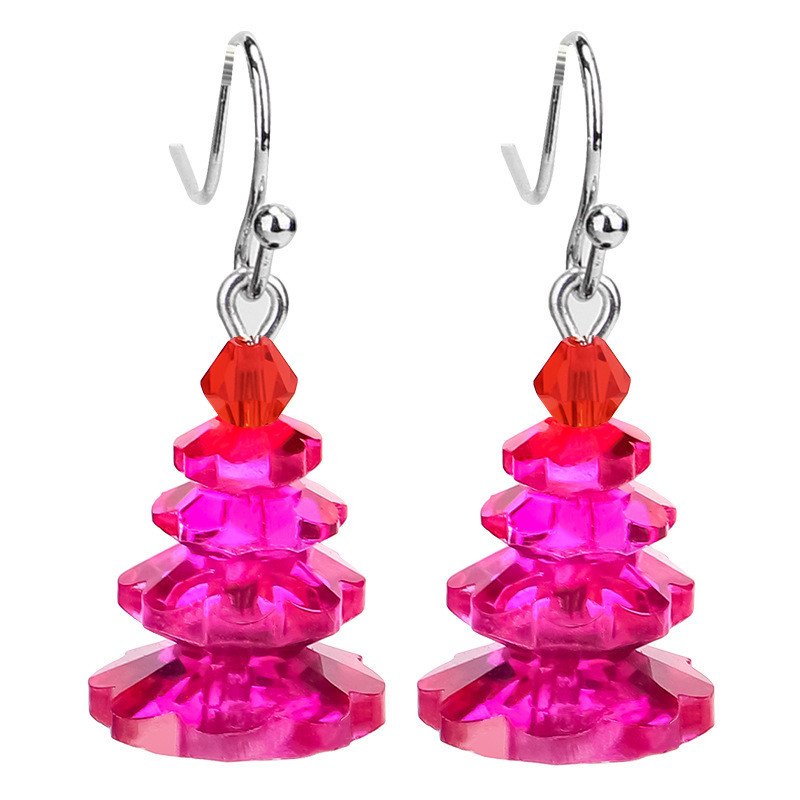 Christmas Tree Dorp Dangle Earring Colorful Crystal Pagoda Pendant Earrings Temperament Jewelry Accessories