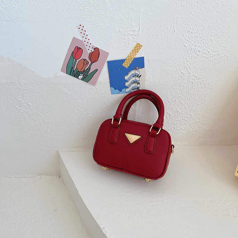 Mode Kinder Handtaschen Kinder Solod Farben Mini Prinzessin Kette Messenger Bags Baby Mädchen Dreieck Schultertasche F1525