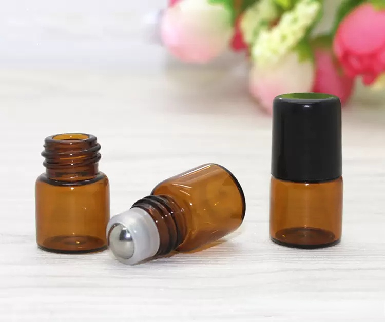 2020 Hot Selling Amber 1ml 2ml 3ml 5ml 10ml Glass Roller Bottles With Stainless Steel Ball For Essential Oil Free DHL
