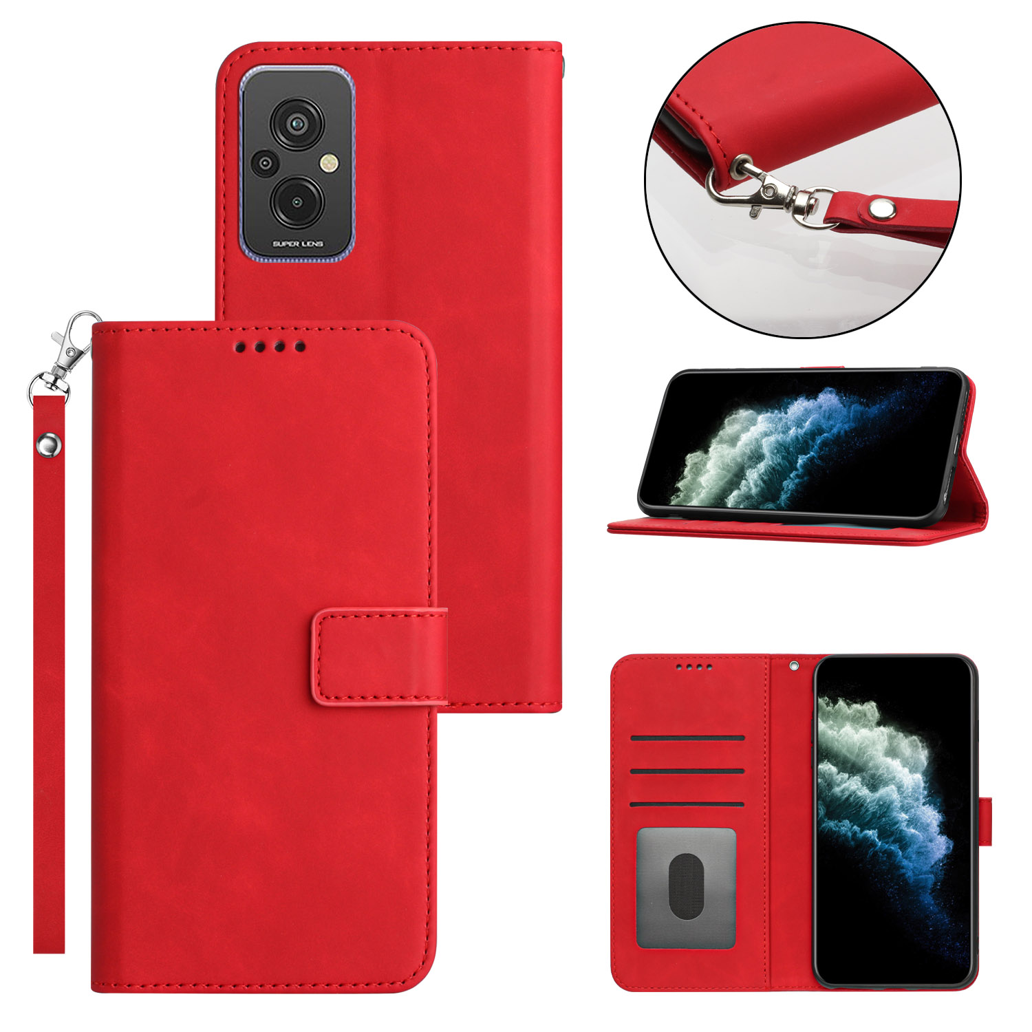 Telefonfodral för Samsung S23 S22 S21 S20 FE S10 Ultra Plus Obs 20 A04S Wallet Pu Leather TPU Case Cover med lanyard7222940