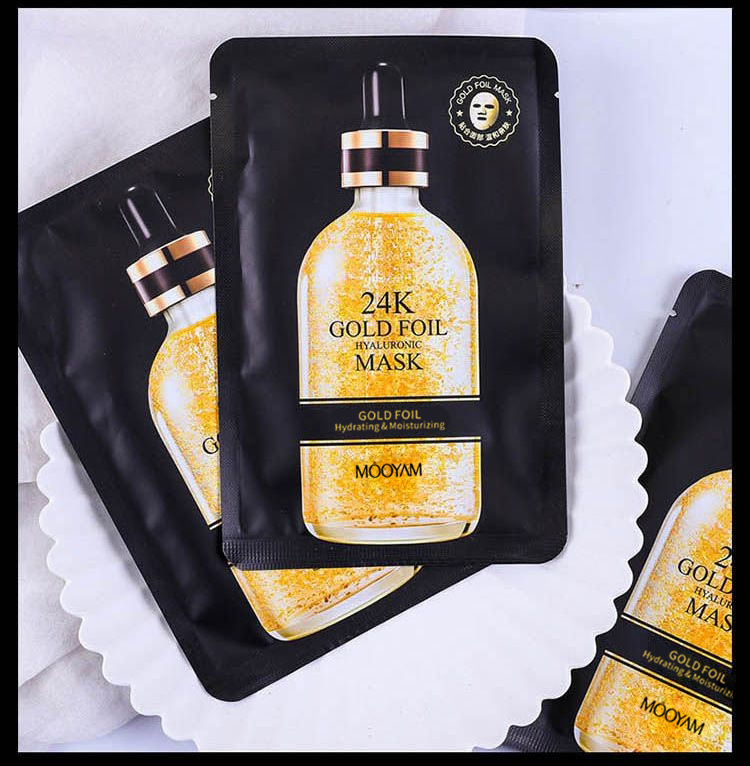 24K Gold Moisturizing Facial Masks - Collagen Sheet Mask for Brightening & Hydration