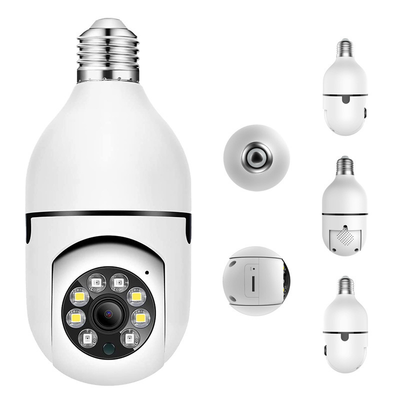 E27 glödlampa trådlös övervakningskamera 5G WiFi Night Vision Auto Human Tracking Home Panoramic Video Security Protection Monitor