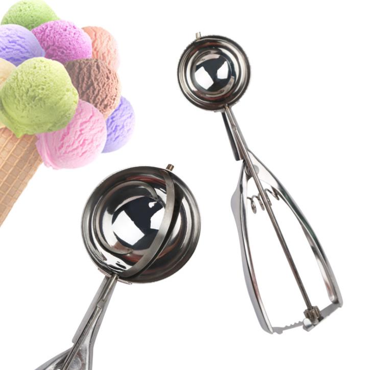 Premium Stainless Steel Ice Cream Tools Baller Ice-Cream Scoop Scoops Fruit Melon Spoon Digging Cookie Dough Scooper SN327