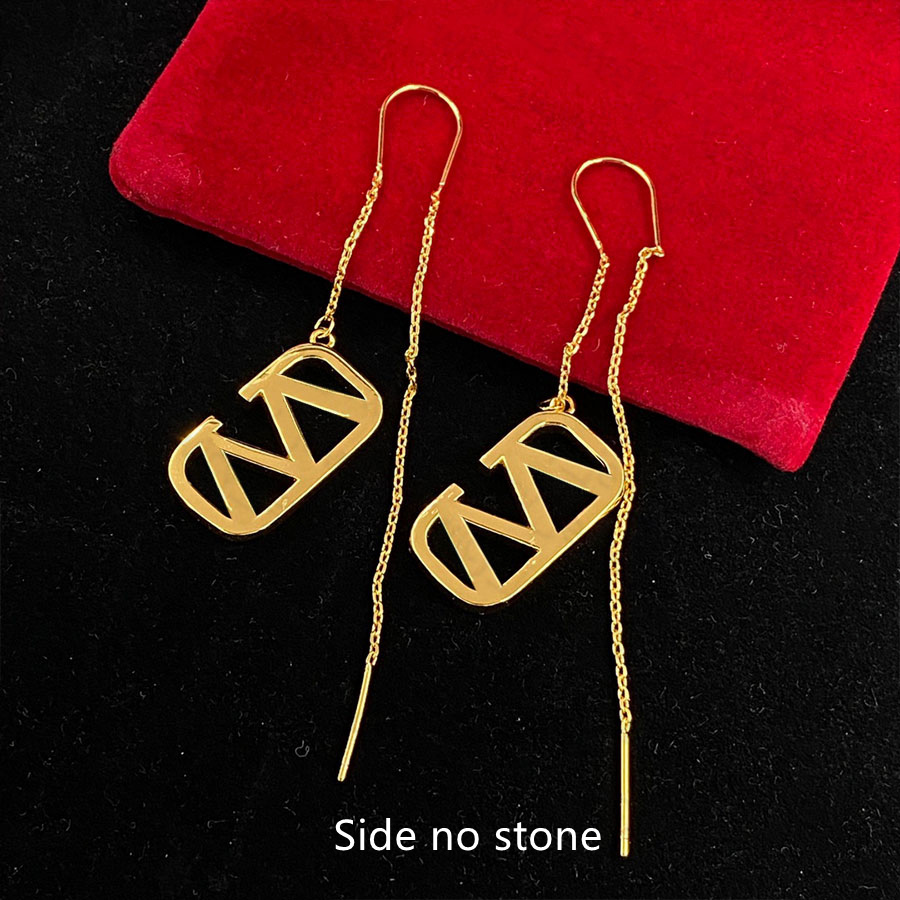 Fashion Womens Earrings Charm Designer Simple Earing Stone Wedding Gift Big Letters Pendant for Man 5 Styles Gold Silver NO BOX299l