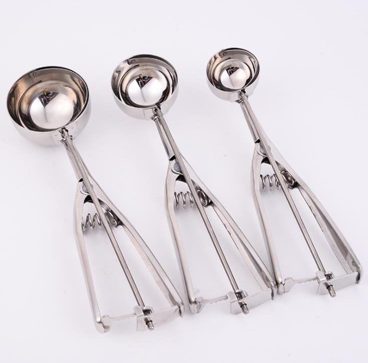 Premium Stainless Steel Ice Cream Tools Baller Ice-Cream Scoop Scoops Fruit Melon Spoon Digging Cookie Dough Scooper SN327