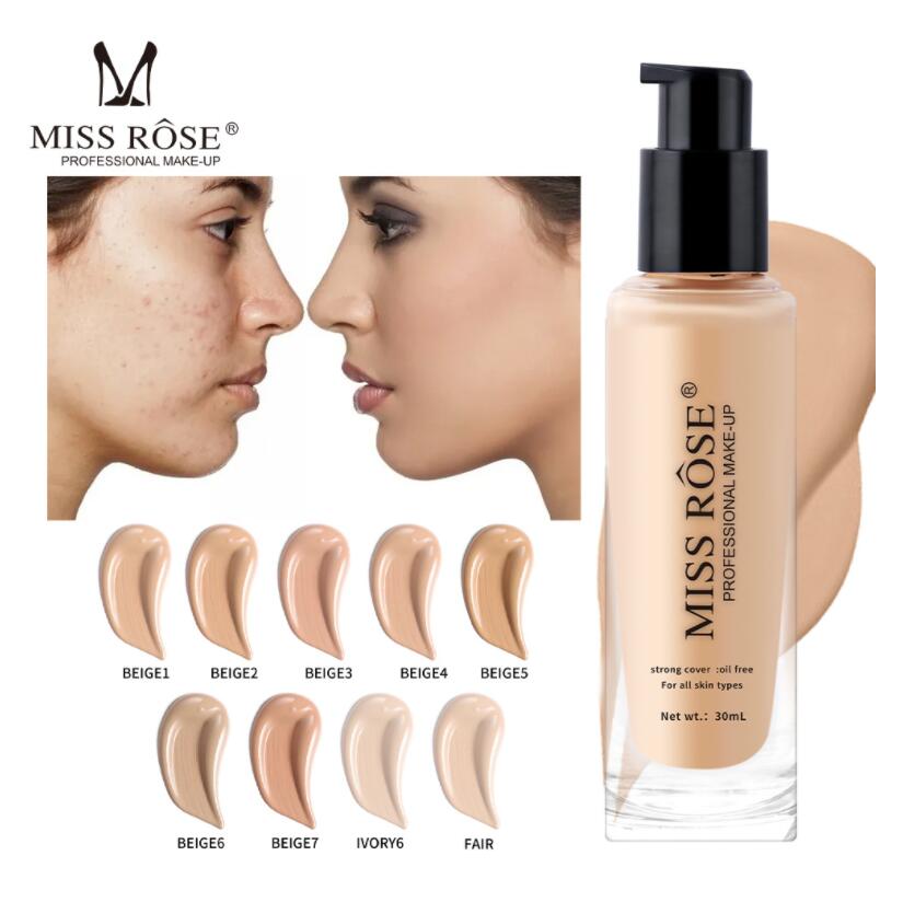 Full Coverage Liquid Foundation Flawless Finish Foundation Matte Wear Concealer Sun Block Cream Minimizes Pores