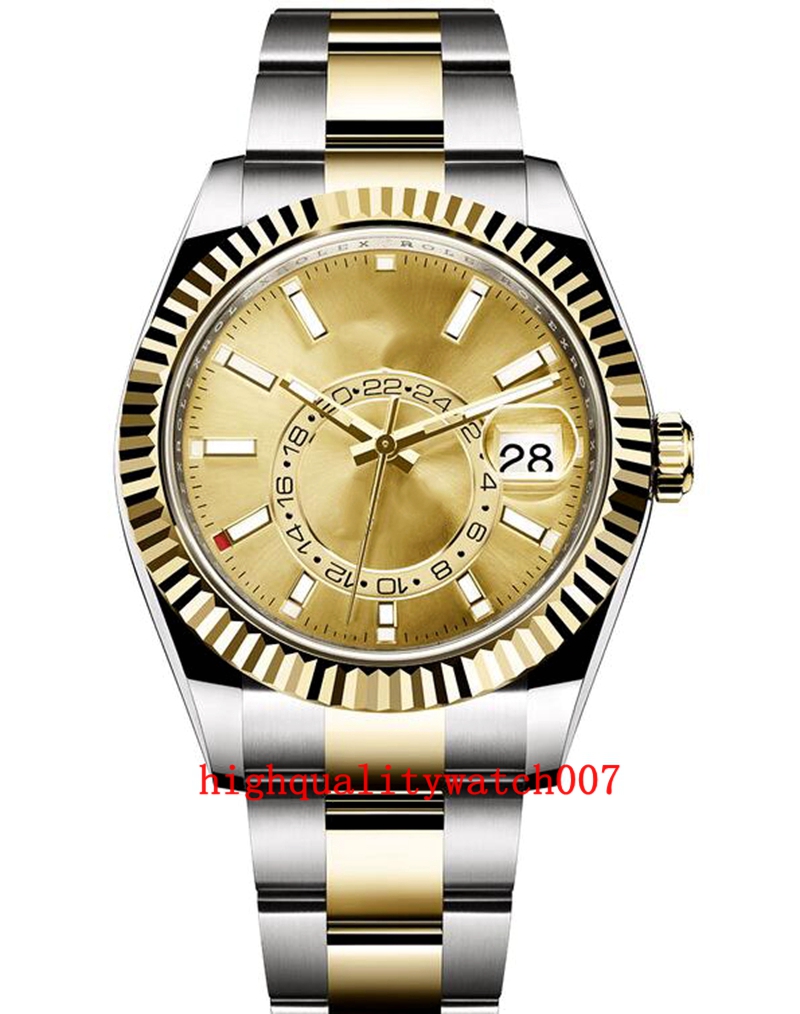 17 ألوان توب مبيعات الجودة إصدار إصدار جديد Sky 42mm Champagne Dial 326934 326938 326935 326939 Automatic 2813 Mechanical 18K284T