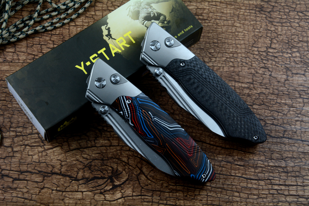 Y-start M390 Blade Pocket Knives snel open keramische kogellager wasmachine TC4 titanium handvat buitengeschenkjacht vouwmes LK5029