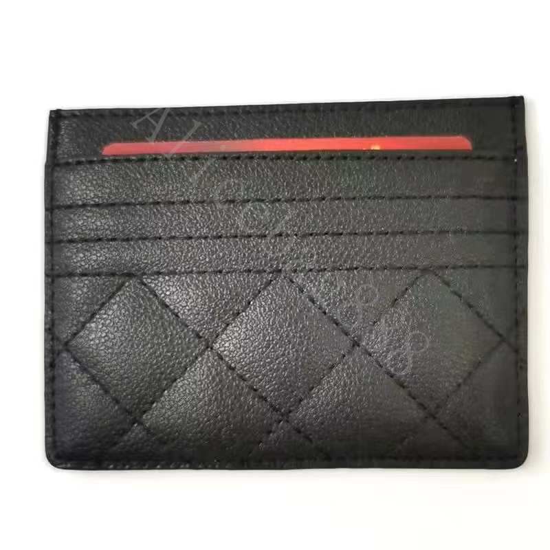 Porta carte di moda nuovi di fabbrica mini portafoglio donna caviale Designer colore puro vera pelle Pebble texture lusso Nero wa270P