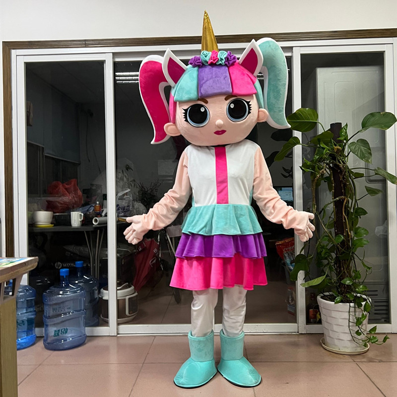 Unicorn Girl Cartoon figures Mascot costume factory hot Professional Adult Size