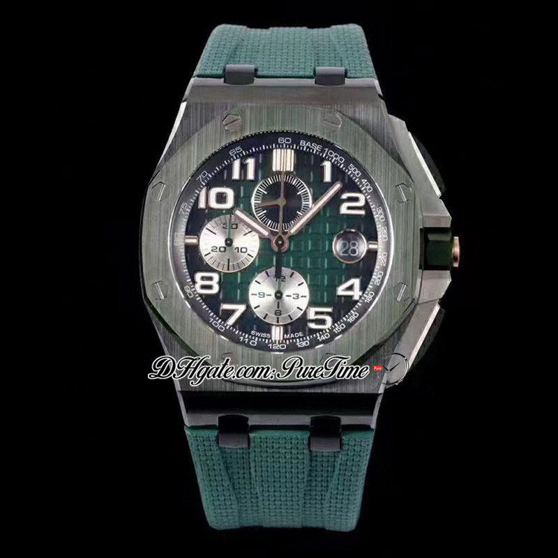 APF 2640 A3126 Автоматический хронограф мужские часы 44-миллиметровый керамический корпус D-Green Textured Number Marker