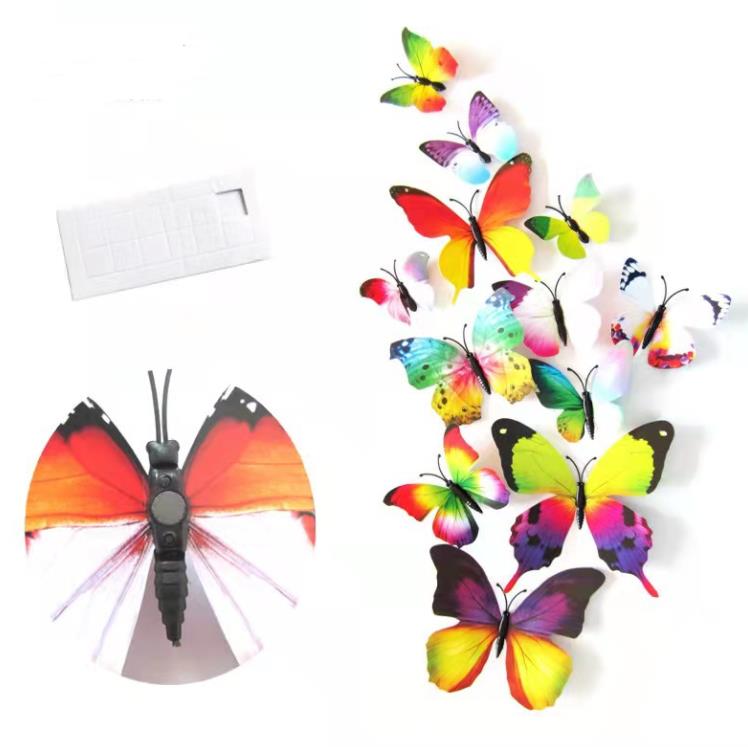 3D Papillon Sticker Mural PVC Simulation Stéréoscopique Papillon-Mural Autocollant-Réfrigérateur Aimant Art Decal Chambre D'enfant Décor À La Maison SN5039