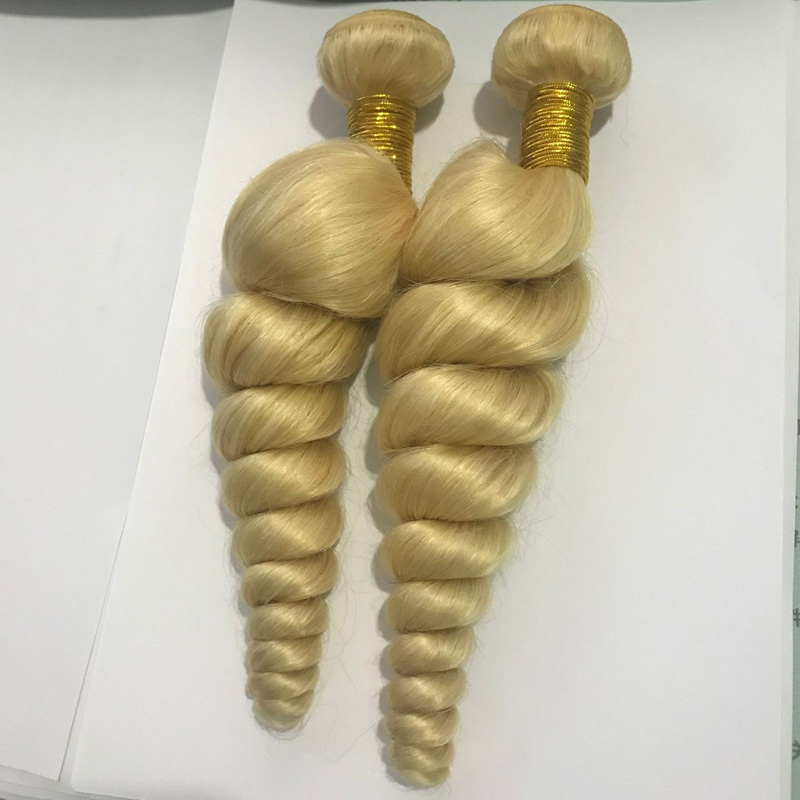 Peruanische losen Welle 613 Blonde Farbe Yirubeauty Doppel-Schuss 3 B￼ndel 100% menschliches Haar 10-40-Zoll-Haarverl￤ngerungen